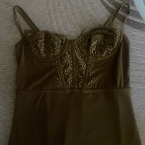 Urban Outfitters, small green corset dress